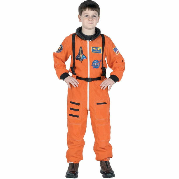 Aeromax Jr Astronaut Suit With Embroidered Cap Costume Orange 8 to 10 Halloween for sale online 